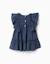 Robe en coton et lin avec manches à volants you&me Bleu 2 - vertbaudet enfant 