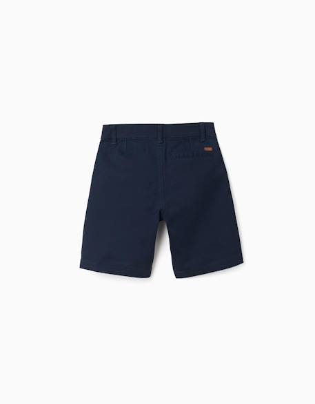 Short chino midi en sergé avec poches Beige clair+Bleu 5 - vertbaudet enfant 