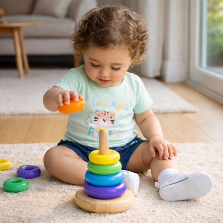 Ensemble bébé fille t-shirt et short à motif Bleu+Rose 2 - vertbaudet enfant 