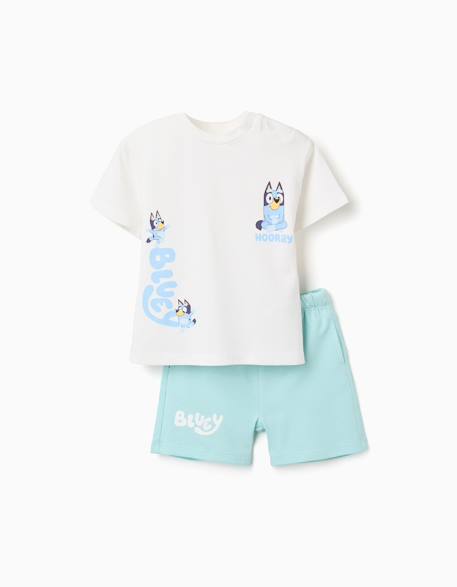 Bébé-Ensemble-T-shirt en coton + short avec bluey