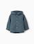 Chemise à manches longues en lin et coton avec capuche Bleu 1 - vertbaudet enfant 
