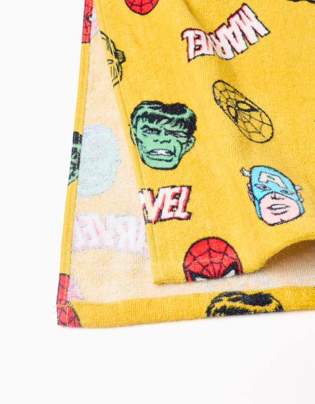 Poncho de plage en coton à capuche et motif marvel Jaune foncé 4 - vertbaudet enfant 