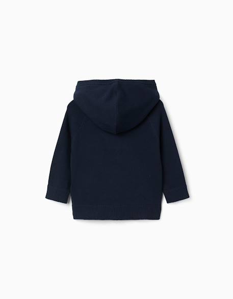 Pull en maille avec capuche b&s Bleu 2 - vertbaudet enfant 