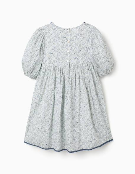 Robe en coton avec manches bouffantes et fleurs you&me Beige clair 4 - vertbaudet enfant 