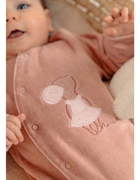 Pyjama bébé velours brodé Rose 3 - vertbaudet enfant 