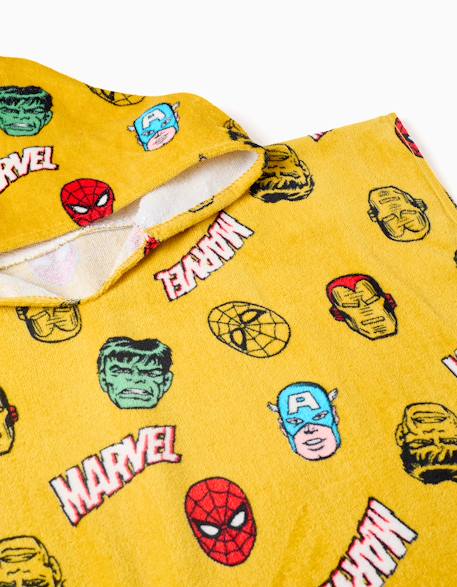 Poncho de plage en coton à capuche et motif marvel Jaune foncé 3 - vertbaudet enfant 