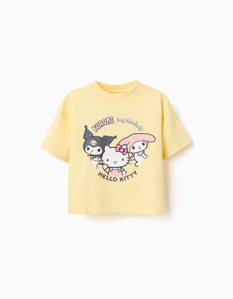 T-shirt en coton avec imprimé kuromi & friends Jaune clair 1 - vertbaudet enfant 