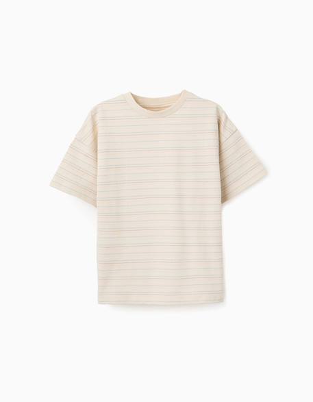 Garçon-T-shirt en coton à rayures jacquard