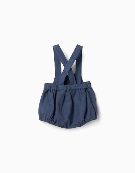 Combinaison en lin avec bretelles réglables you&me Bleu 2 - vertbaudet enfant 