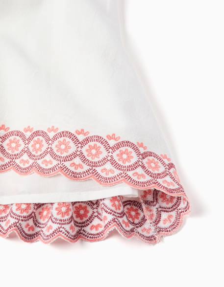 Robe en coton et lin à broderie anglaise Beige clair 4 - vertbaudet enfant 