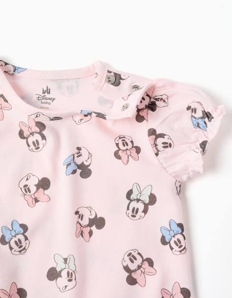 Combishort en coton avec motif minnie Rose clair 3 - vertbaudet enfant 