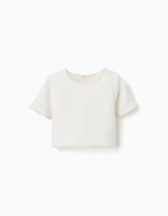 T-shirt en maille avec bordure en crochet  - vertbaudet enfant