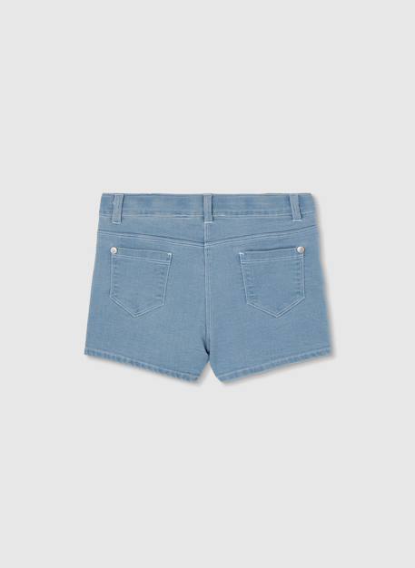 Short en jean fleurs Bleu 2 - vertbaudet enfant 