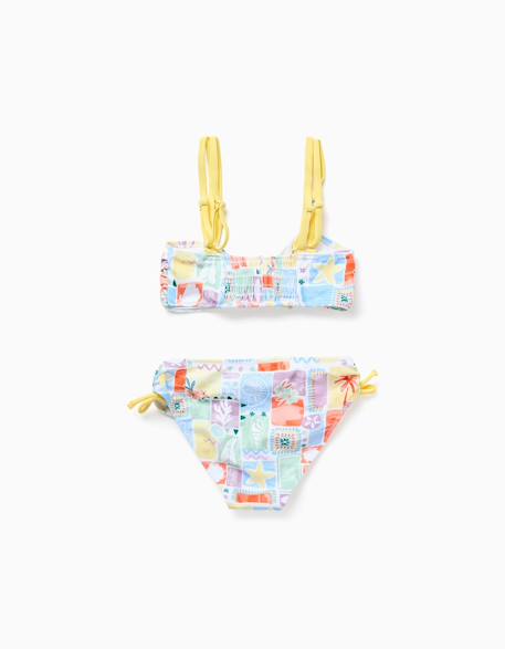 Maillot de bain 2 pièces avec imprimé et perles Blanc 2 - vertbaudet enfant 