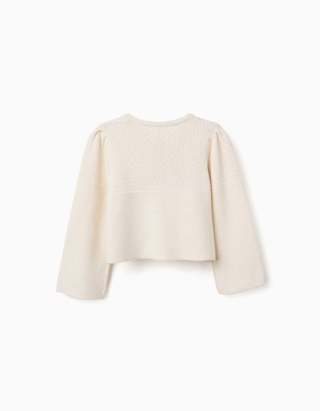 Cardigan en maille de coton à point de lien b&s Beige clair 2 - vertbaudet enfant 