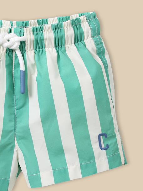 Short de bain rayé bébé Rayure verte 2 - vertbaudet enfant 