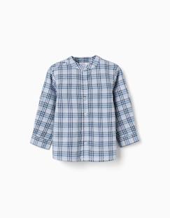 Bébé-Chemise, blouse-Chemise en coton à carreaux avec manches retroussées b&s