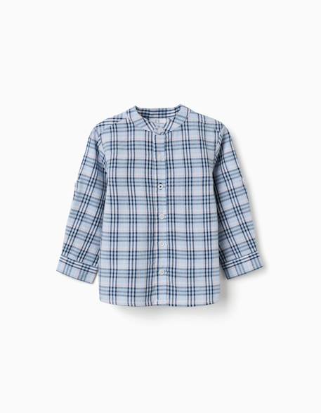 Bébé-Chemise en coton à carreaux avec manches retroussées b&s