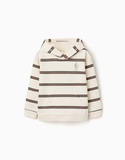 -Sweat en coton à capuche et rayures