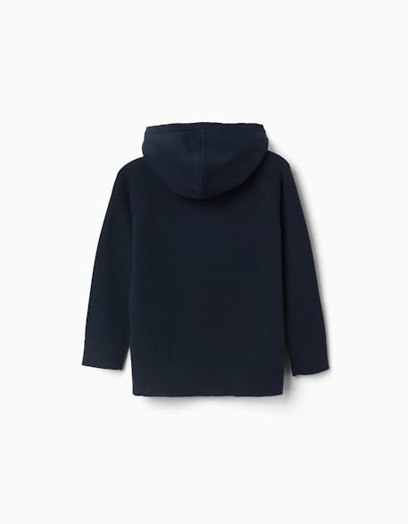 Pull en maille avec capuche b&s Bleu 2 - vertbaudet enfant 