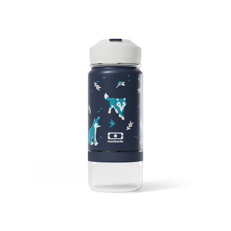 Gourde isotherme 2 en 1 avec paille 300ml twisty Bleu wolf+Cannelle fox+Vert raccoon 2 - vertbaudet enfant 