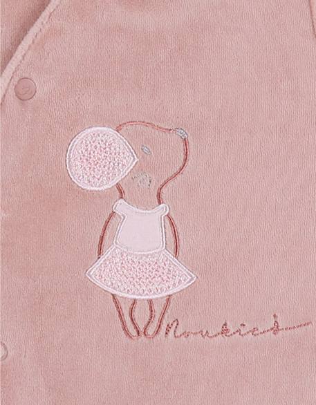 Pyjama bébé velours brodé Rose 5 - vertbaudet enfant 