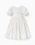 Robe en coton à manches ballon et ceinture Blanc 4 - vertbaudet enfant 