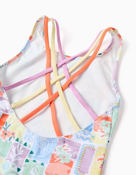 Maillot de bain avec imprimé coloré et bretelles croisées Blanc 4 - vertbaudet enfant 