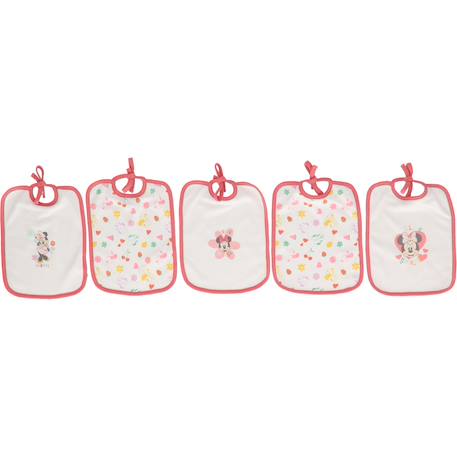 Lot de 5 bavoirs minnie coton Rose 3 - vertbaudet enfant 