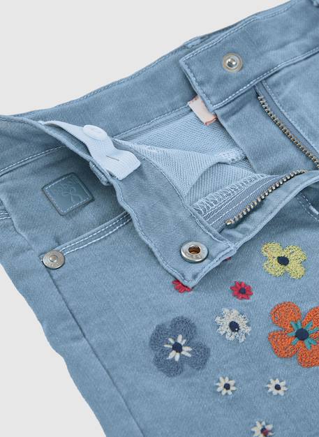 Short en jean fleurs Bleu 3 - vertbaudet enfant 