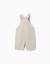 Salopette en lin et coton avec poches Beige clair+Bleu 2 - vertbaudet enfant 