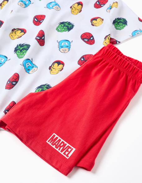 Pyjama à manches courtes en coton avec motifs marvel Blanc 3 - vertbaudet enfant 
