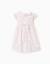 Robe en popeline à motif floral et volants Blanc+Bleu clair 2 - vertbaudet enfant 