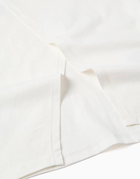 T-shirt en coton à imprimé floral 3d Blanc+Jaune clair 4 - vertbaudet enfant 