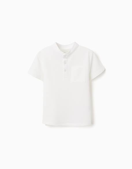 Garçon-Polo en coton avec col mao et poche