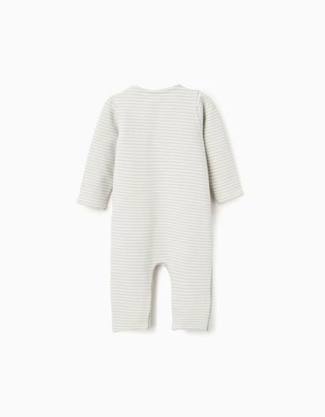 Combinaison en coton peigné à rayures Vert clair 2 - vertbaudet enfant 