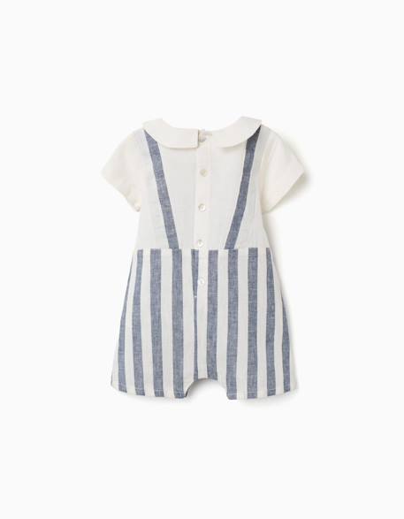 Combinaison en lin à rayures you&me Beige clair 2 - vertbaudet enfant 