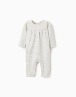 Combinaison en coton peigné à rayures  - vertbaudet enfant