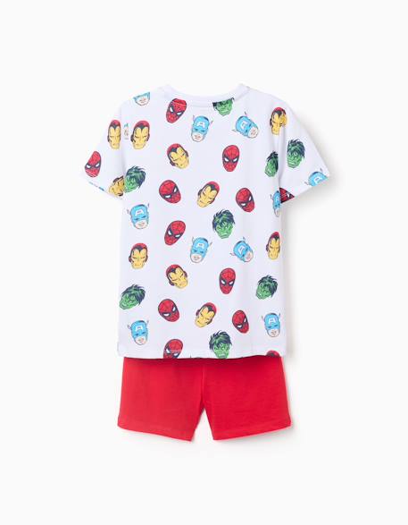 Pyjama à manches courtes en coton avec motifs marvel Blanc 2 - vertbaudet enfant 