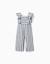 Combinaison en coton et lin à rayures you&me Beige clair 1 - vertbaudet enfant 