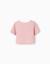 T-shirt en maille avec bordure en crochet Blanc+Rose clair 5 - vertbaudet enfant 