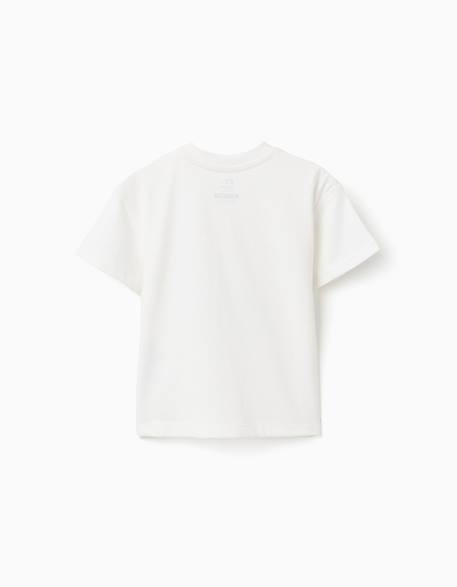 T-shirt en coton avec imprimé à l'avant d'art Blanc 2 - vertbaudet enfant 