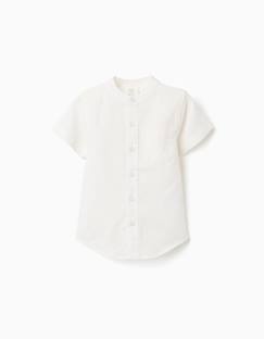 Bébé-Chemise, blouse-Chemise à manches courtes en lin et coton avec poche