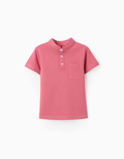 Garçon-T-shirt, polo, sous-pull-Polo en coton avec col mao et poche