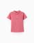 Polo en coton avec col mao et poche Blanc+Rose foncé 5 - vertbaudet enfant 