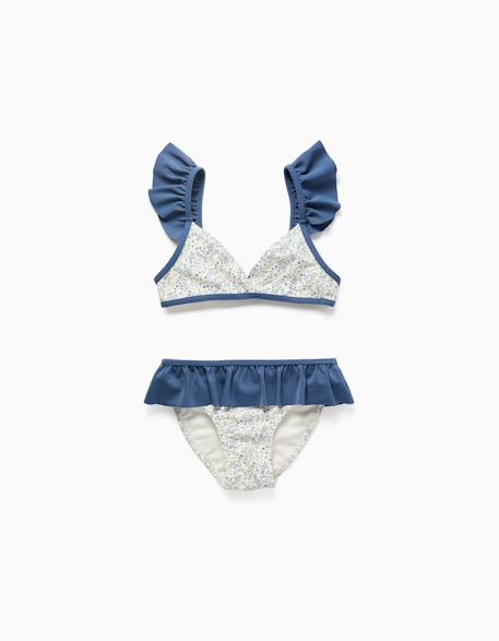 Maillot de bain 2 pièces avec motif floral et volants you&me Beige clair 1 - vertbaudet enfant 