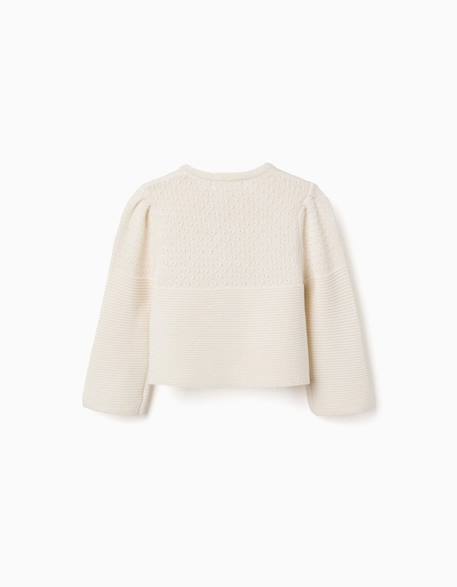 Cardigan en maille de coton à point de lien b&s Beige clair 2 - vertbaudet enfant 