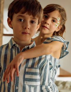 Chemise en coton et lin à rayures you&me  - vertbaudet enfant