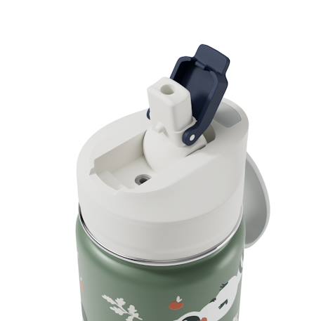 Gourde isotherme 2 en 1 avec paille 300ml twisty Bleu wolf+Cannelle fox+Vert raccoon 16 - vertbaudet enfant 