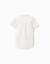 Chemise à manches courtes en lin et coton avec poche Blanc+Bleu foncé 2 - vertbaudet enfant 